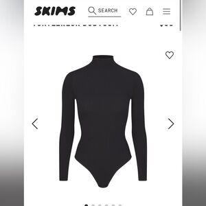 NWT- Skims- Essential Bodysuit- 2X/3X- Onyx- Long Sleeve-Mock Neck-Brief.